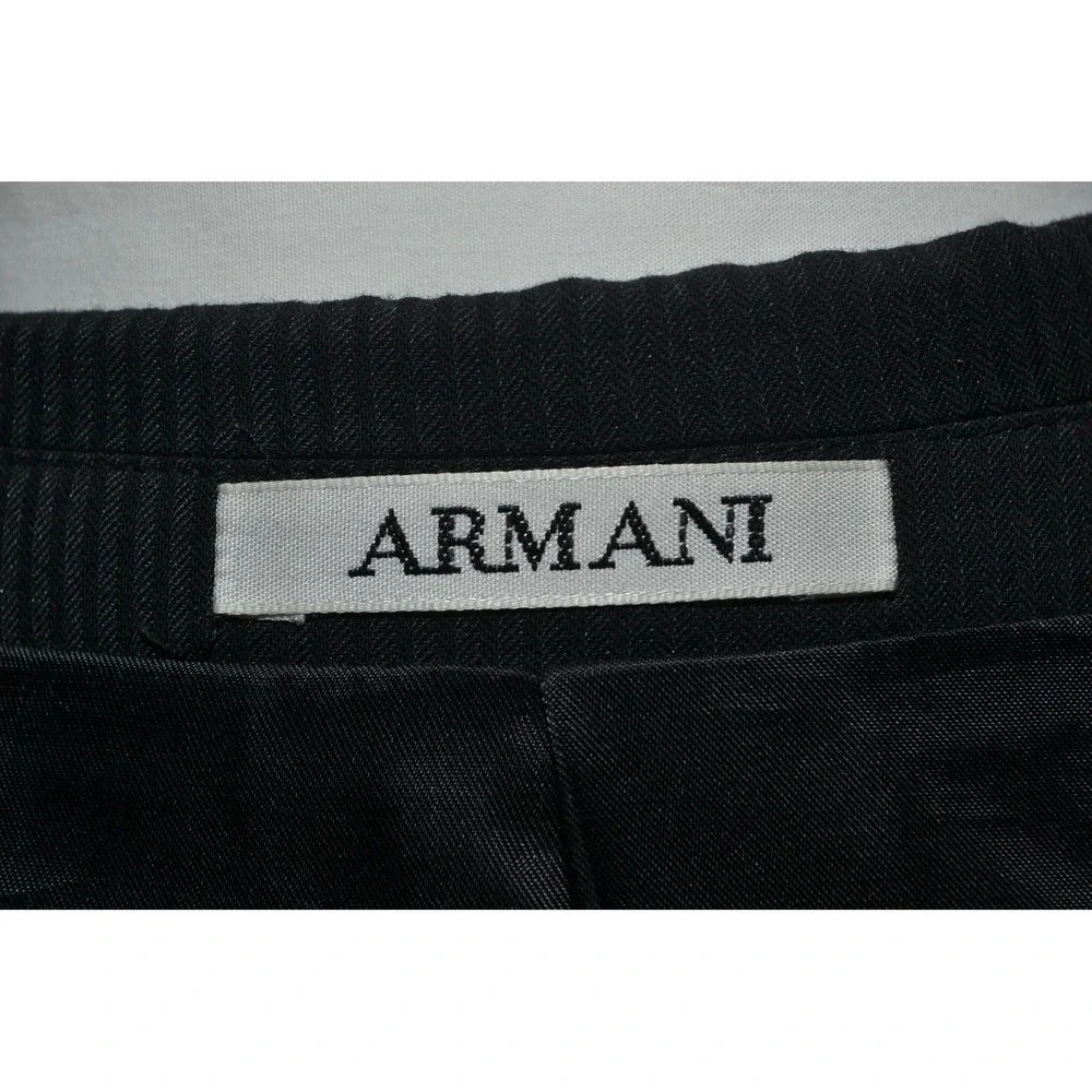 Armani Collezioni Jacket Mens 40 Black Wool Two Button Blazer Coat Striped Italy